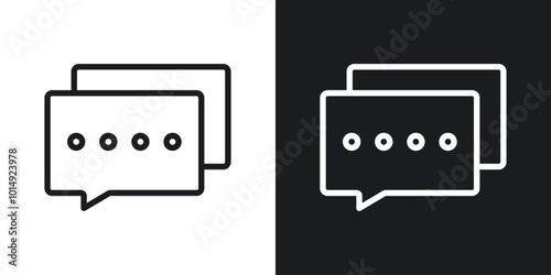 Chat icon vecor set. thin line style