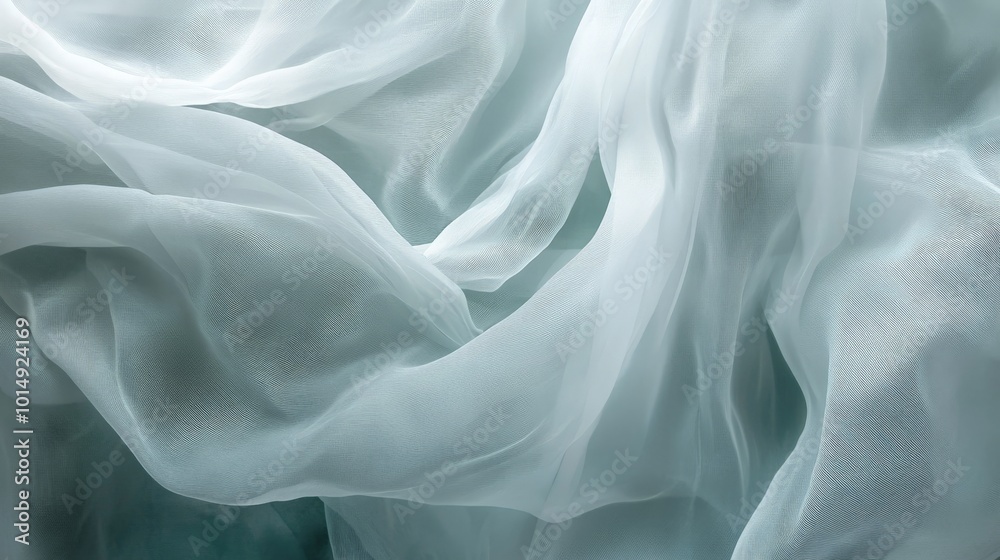 Obraz premium Ethereal Waves of Soft Mint Elegance