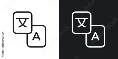 Language icon vecor set. thin line style