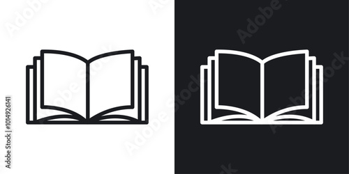 Open Book icon vecor set. thin line style