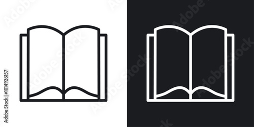 Open Book icon vecor set. thin line style