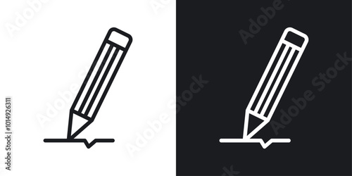 Pencil icon vecor set. thin line style