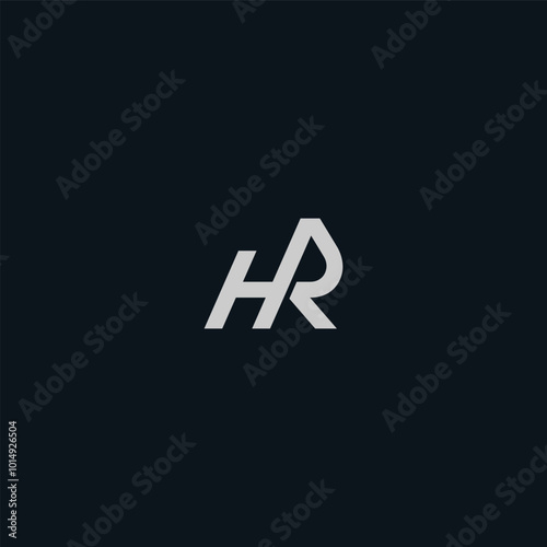 HR or RH abstract outstanding letter design. Awesome branding company different colors illustration logo.	