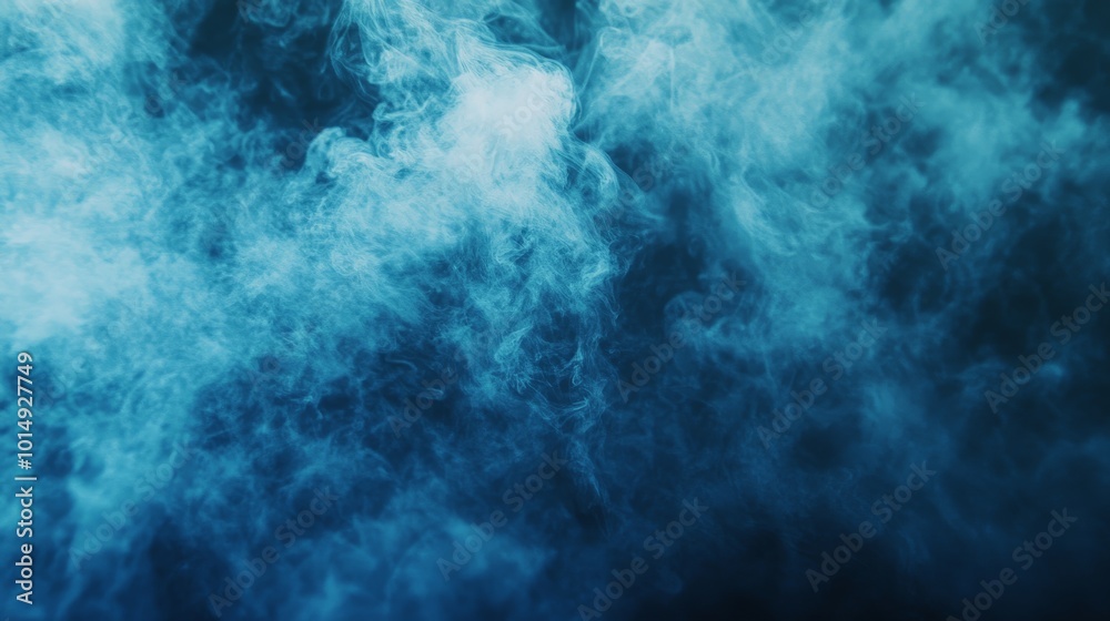 Obraz premium Captivating Cerulean Clouds: Swirling Mist in Ethereal Hues