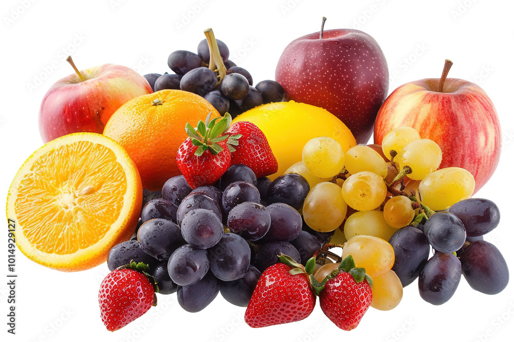The fruits set, isolated on white background, PNG. The fruits set, isolated on white background, PNG.