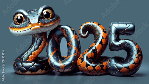 Symbolic snake in the form of 2025