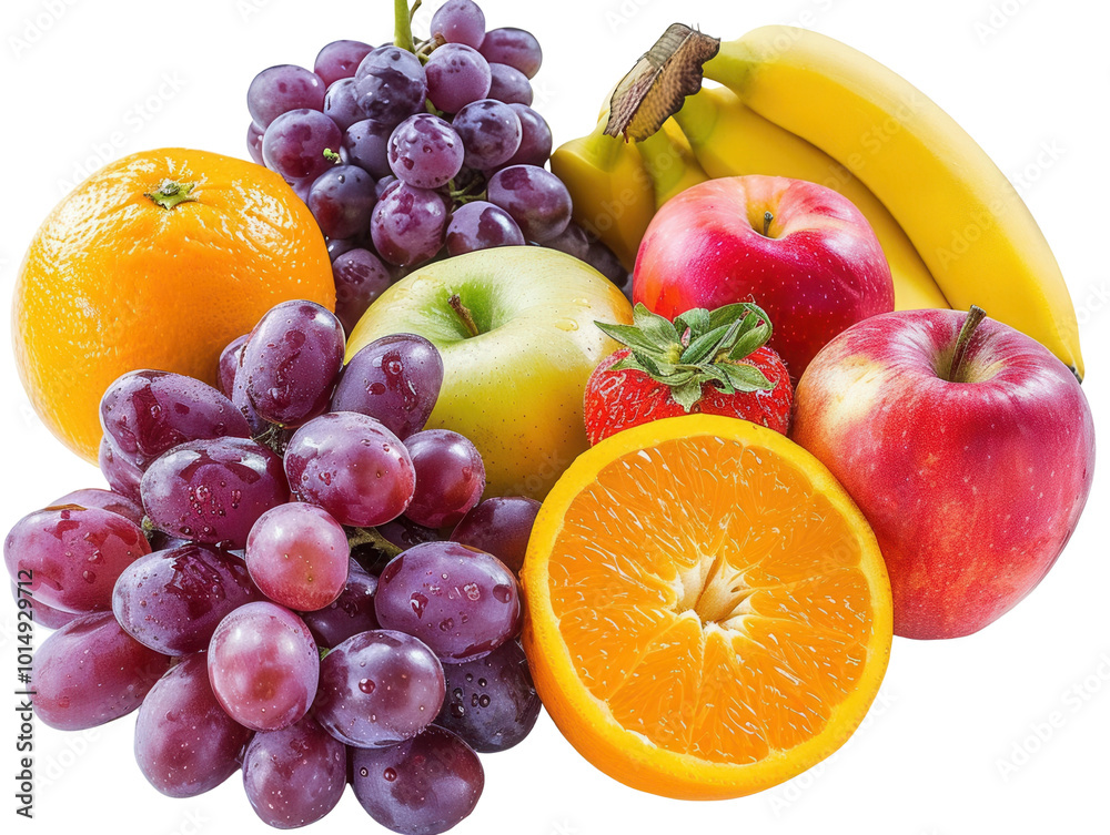 The fruits set, white background. PNG. The fruits set, white background. PNG.