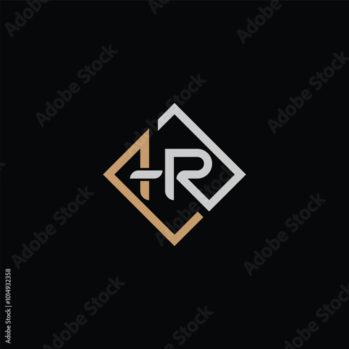 HR or RH abstract outstanding letter design. Awesome branding company different colors illustration logo.	