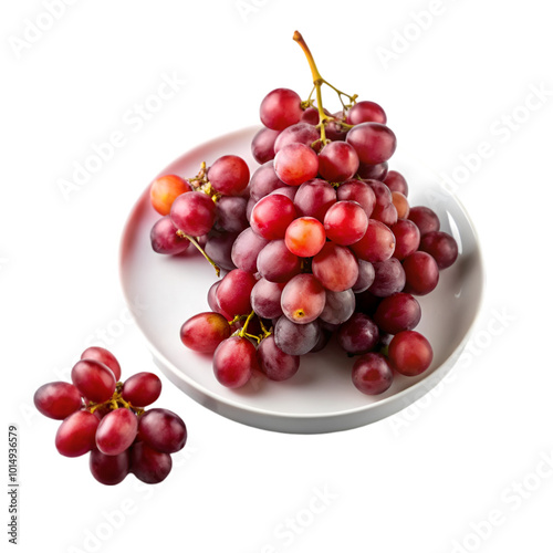 Red grapes on transparent background