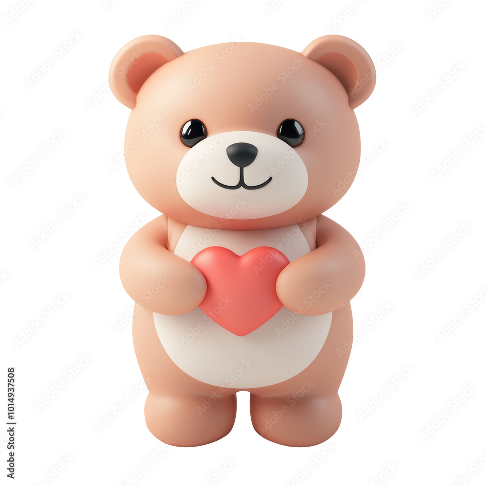 3D teddy bear holding a red heart, symbolizing love, care, and affection. Ideal for Valentine's Day, romance, or children's themes. Isolated on transparent background, png. 3D teddy bear holding a red heart, symbolizing love, care, and affection. Ideal for Valentine's Day, romance, or children's themes. Isolated on transparent background, png.