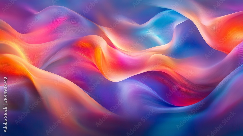 Fototapeta premium Vibrant Waves of Color: A Mesmerizing Digital Landscape