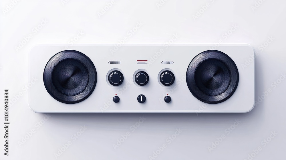 Clean audio player bar sticker with simple playback controls, isolated on a white background Clean audio player bar sticker with simple playback controls, isolated on a white background