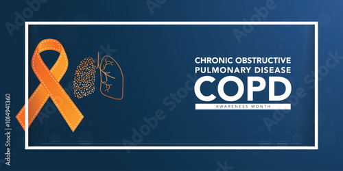 World COPD day (Chronic Obstructive Pulmonary Disease) is observed every year in November, is the name for a group of lung conditions that cause breathing difficulties. Vector illustration