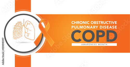 World COPD day (Chronic Obstructive Pulmonary Disease) is observed every year in November, is the name for a group of lung conditions that cause breathing difficulties. Vector illustration