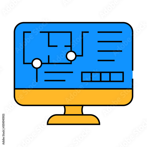 computer architect software line icon vector. computer architect software sign. isolated symbol illustration