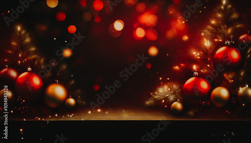 8k christmas background , copy space , Elegant festive greeting card, December theme photo