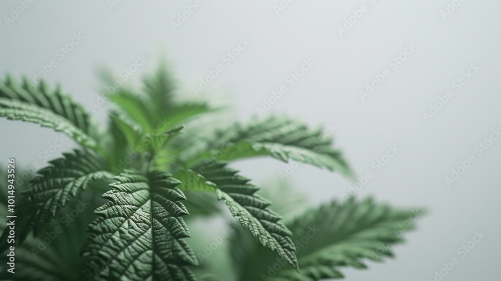 A close-up shot of a plant with lush green leaves, perfect for illustrating nature or environment themes A close-up shot of a plant with lush green leaves, perfect for illustrating nature or environment themes