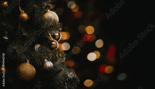 8k christmas background , copy space , Elegant festive greeting card, December theme photo