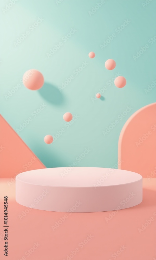 3D render product display podium white circular platform 3D render product display podium white circular platform