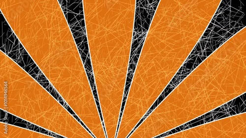 Vintage background with orange rays on old film	
