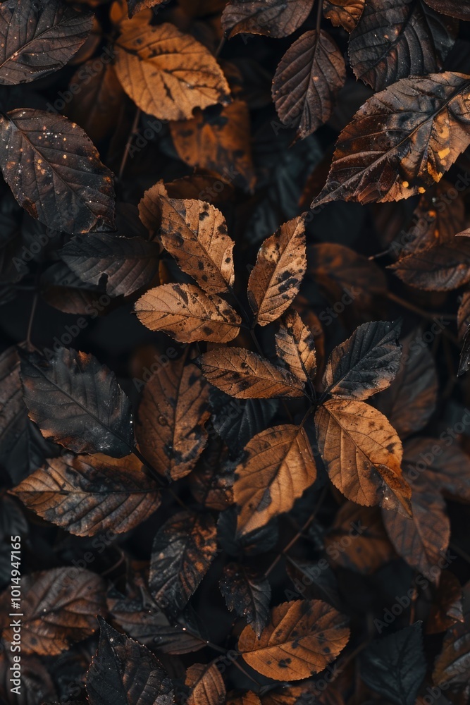 A close-up view of a cluster of leaves, perfect for use in botanical or nature-themed designs A close-up view of a cluster of leaves, perfect for use in botanical or nature-themed designs