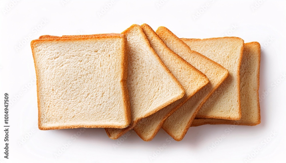 Bread slices isolated on white background