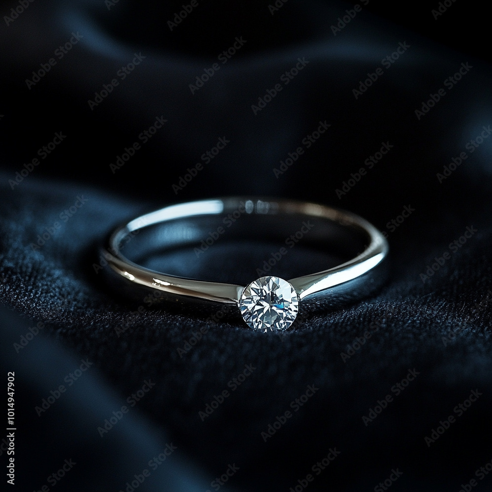 Diamond ring with silver band Diamond ring with silver band