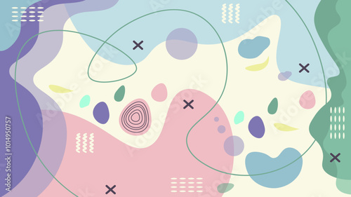abstract background with flat design with silhouettes of plants 
