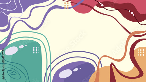 abstract background with flat design with silhouettes of plants 