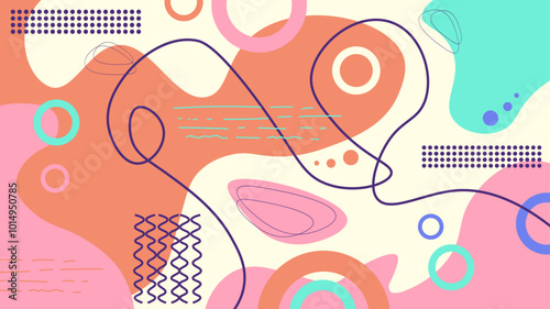 abstract background with flat design with silhouettes of plants 