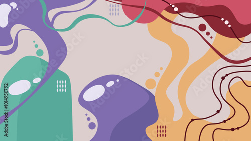 abstract background with flat design with silhouettes of plants 