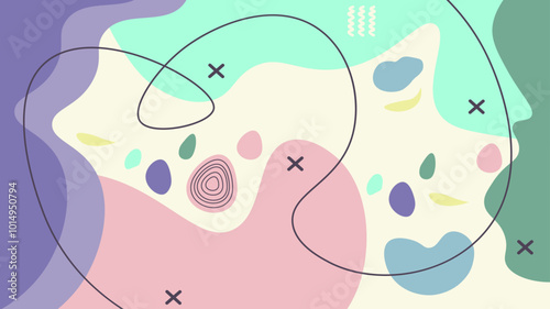 abstract background with flat design with silhouettes of plants 