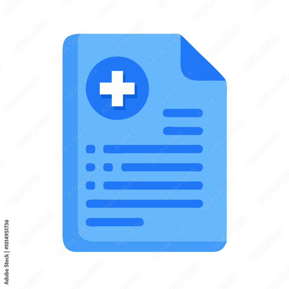 Medical report icon in blue vector, healthcare documentation representation. Medical report icon in blue vector, healthcare documentation representation.