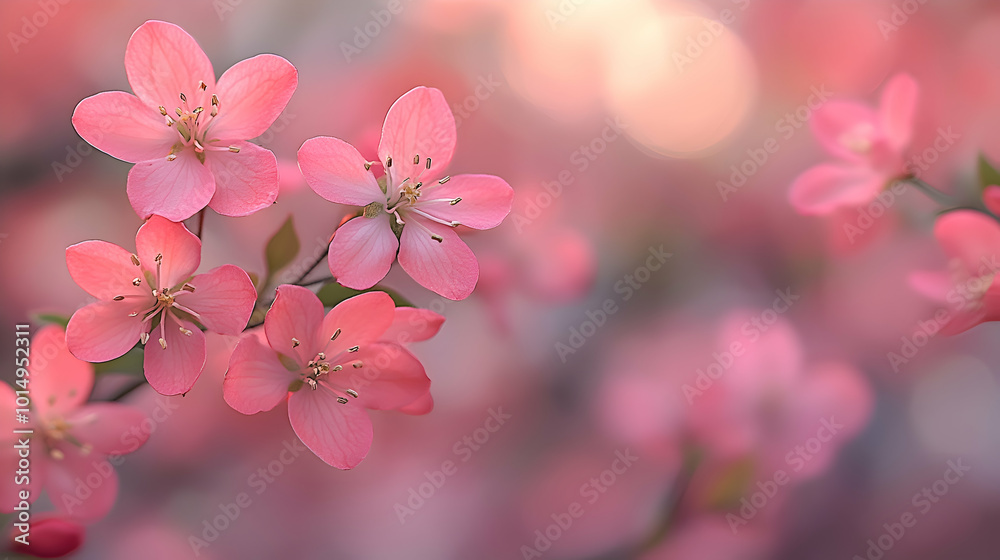 A macro shot of pink weigela flowers a blurred soft color background A macro shot of pink weigela flowers a blurred soft color background