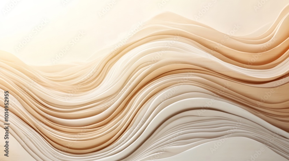 Obraz premium Elegant Flowing Waves of Soft Neutral Tones