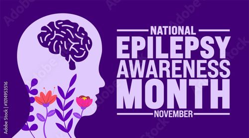 Epilepsy Awareness Month background or banner design template is observed every year in November. Holiday concept. Template for card, poster, placard, template. 