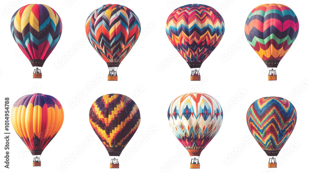 A collection of colorful hot air balloons.on a transparent background. PNG format A collection of colorful hot air balloons.on a transparent background. PNG format