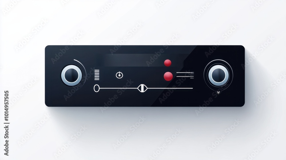 Simple flat music player bar sticker featuring volume control and playback options, isolated on white Simple flat music player bar sticker featuring volume control and playback options, isolated on white