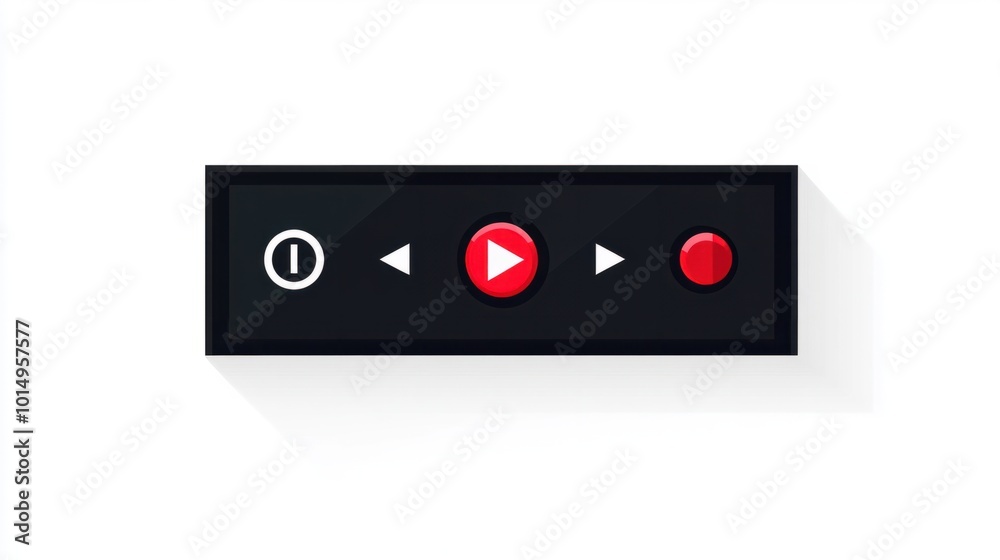 Simple flat music player bar sticker with play, pause, and volume control, isolated on white background Simple flat music player bar sticker with play, pause, and volume control, isolated on white background