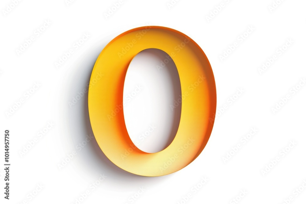 A single orange letter O on a clean white background, perfect for highlighting or emphasizing something A single orange letter O on a clean white background, perfect for highlighting or emphasizing something