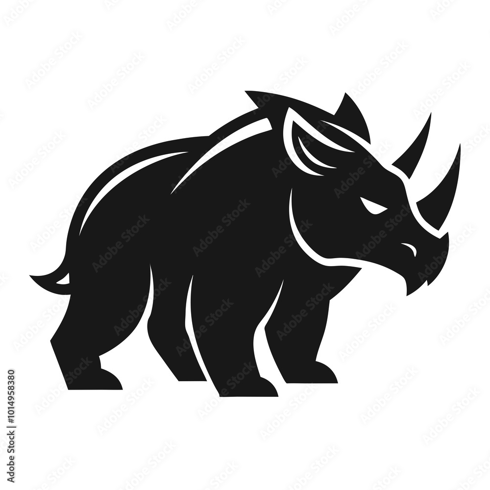 Obraz premium rhino silhouette isolated on white