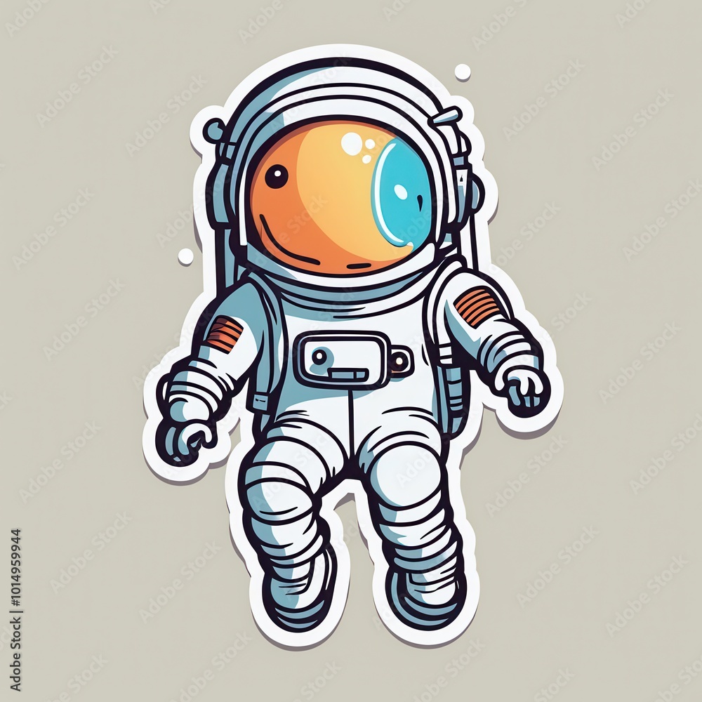 A cartoonish astronaut with a friendly expression, floating in space. A cartoonish astronaut with a friendly expression, floating in space.