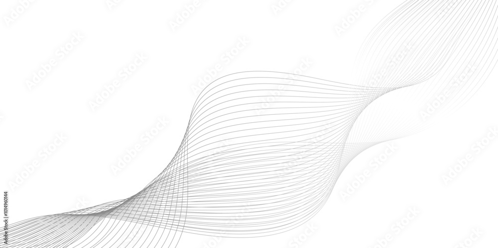 abstract Curved wavy lines tech futuristic motion background technology line stripe isolated science digital flowing black line, . abstract grey and white technology blend smooth wave lines. 