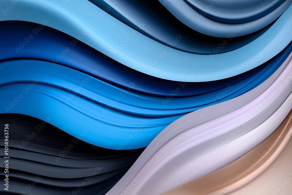 Blue and white striped fabric. The blue stripe is the most prominent. The fabric is made of a shiny material. Wavy strand of hair Blue and white striped fabric. The blue stripe is the most prominent. The fabric is made of a shiny material. Wavy strand of hair