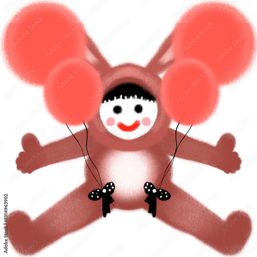 Obraz premium Happy girl ,Happy kid cartoon doodle collection, cartoon characterscollection, cartoon characters