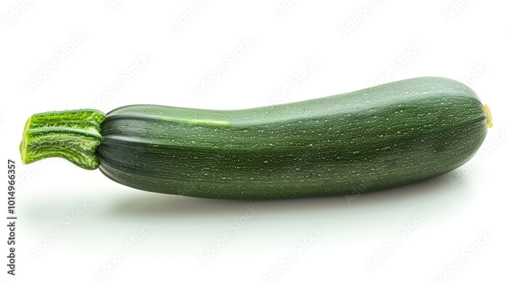 A single zucchini sits on a white surface A single zucchini sits on a white surface