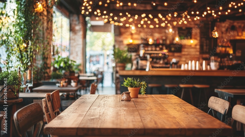 Cozy and Inviting Rustic Bar with String Lights Cozy and Inviting Rustic Bar with String Lights