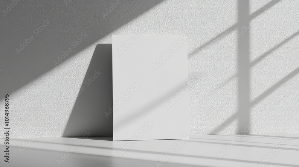 A minimalist white poster mockup with a subtle texture, positioned on a bright background, ideal for emphasizing simplicity in design. A minimalist white poster mockup with a subtle texture, positioned on a bright background, ideal for emphasizing simplicity in design.