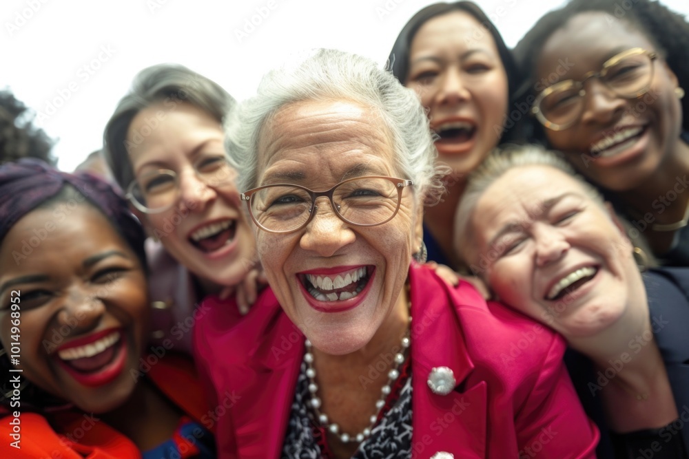 A group of happy women smiling together A group of happy women smiling together