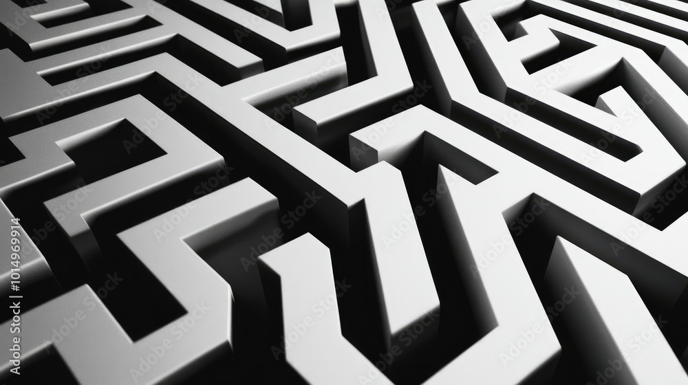 A simple maze game with bold black lines on a clean white background, offering a fun and challenging puzzle for users to solve. A simple maze game with bold black lines on a clean white background, offering a fun and challenging puzzle for users to solve.